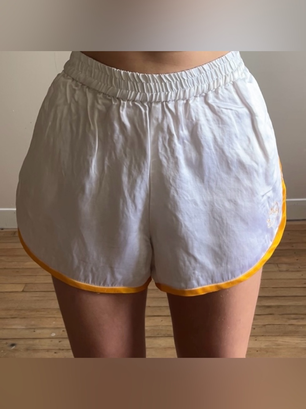Sandro Orlando White & Orange Piped Shorts
